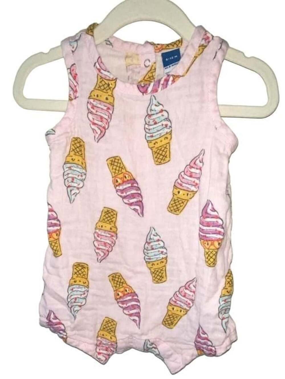 Old Navy Baby Girl Pink Ice Cream Print Sleeveless Romper